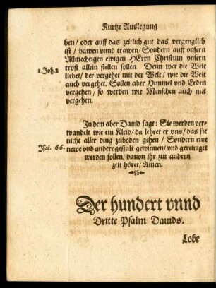 Der hundert unnd Dritte Psalm Davids.