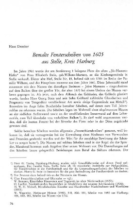 Bemalte Fensterscheiben von 1605 aus Stelle, Kreis Harburg