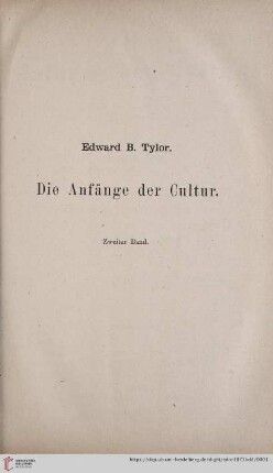 2. Band: Die Anfänge der Cultur: Untersuchungen über die Entwicklung der Mythologie, Philosophie, Religion, Kunst und Sitte