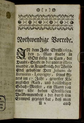 Nothwendige Vorrede.