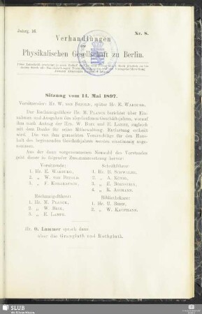 Sitzung vom 14. Mai 1897
