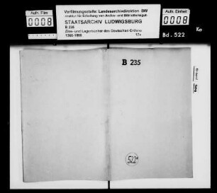 Pflegerei Vaihingen: Lagerbuch über Hochdorf (Auszug)