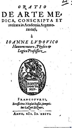 Oratio de Arte Medica