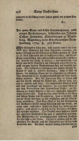 Der graue Staar und dessen Herausnehmung.