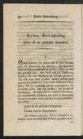Dritte Betrachtung. Jesus ist ein göttlicher Gesandter