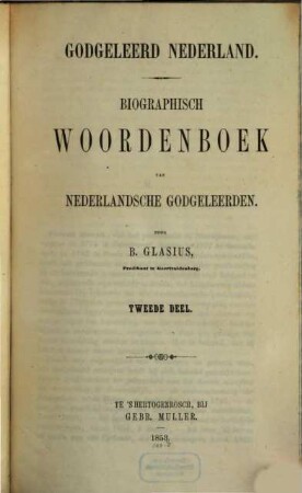 Godgeleerd Nederland : Biographisch Woordenboek van Nederlandsche Godgeleerden, 2