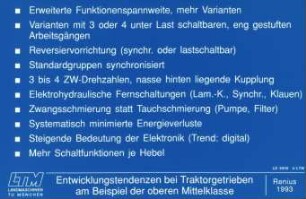 Entwicklungstendenzen bei Traktorgetrieben am Beispiel der oberen Mittlklasse