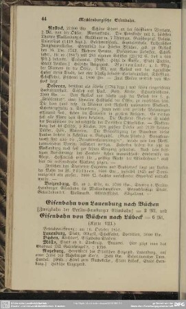 Eisenbahn von Lauenburg nach Büchen und Eisenbahn von Büchen nach Lübeck