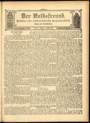Ausgabe vom Sonntag, den 07. August 1910.