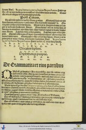 De Grammatica et eius partibus