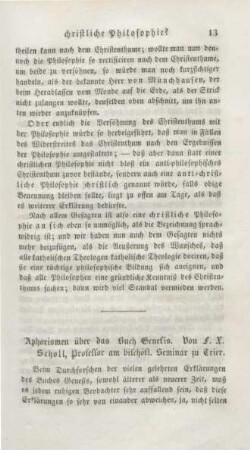 13-32 Aphorismen über das Buch Genesis