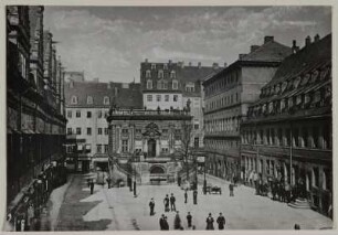 Leipzig. Naschmarkt, Blick zur Alten Börse