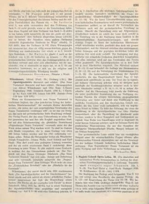 235-236 [Rezension] Wikenhauser, Alfred, Die Apostelgeschichte