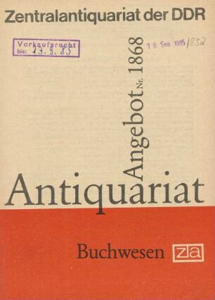 Nr. 1868: Buchwesen