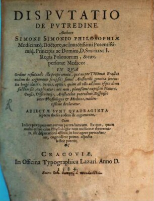 Disputatio de putredine
