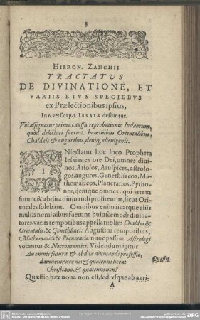 De Divinatione in genere