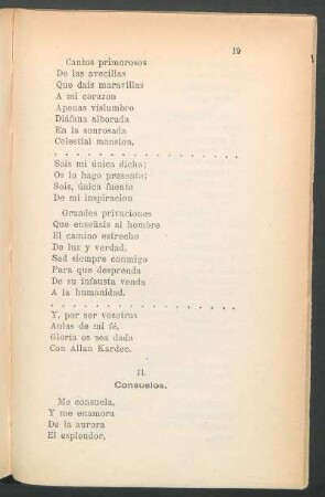 II. Consuelos