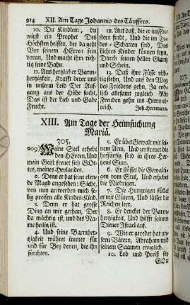 XIII. Am Tage der Heimsuchung Mariä.