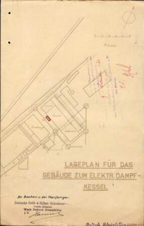 Dampfkessel der Firma Deutsche Gold- und Silberscheideanstalt, vormals Rössler Werk, in Badisch Rheinfelden bzw. Rheinfelden (Baden)