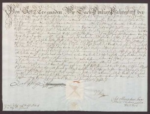 Patent für den Geheimrat Freiherrn Friedrich Anton von Gudenus.