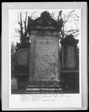 Grabstein von Heinrich Ordenstein (gestorben 1871.12.31)