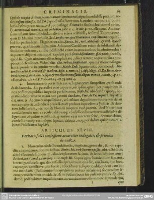 Articulus XLVIII. Veritatis facta confessione, accuratior indagatio; & primum de caede