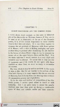 Chapter V: Recent discoveries and the Homeric poems