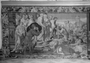 Szenen aus der Apostelgeschichte: Die Gläubigen legen ihr Vermögen zu Füßen der Apostel nieder
