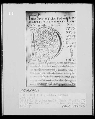 Ms 9136, Origines Homiliae in vetus testamentum, fol. 91: Initiale D