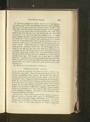 North-Western Canada. Rev. John McDougall.