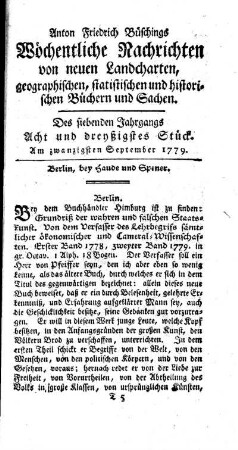 Acht und dreyßigstes Stück