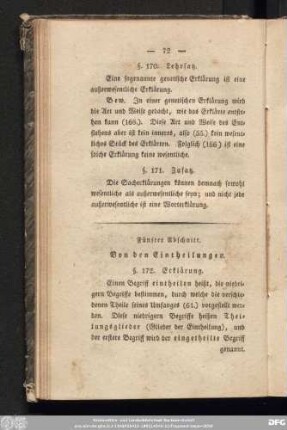 Fünfter Abschnitt. Von den Eintheilungen.
