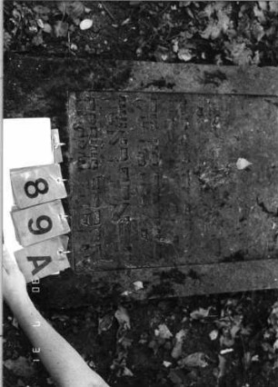 Grabstein 89 (Index: 99790577) Maße HxBxT: 96x58xo.A. cm: Grabstein 89A