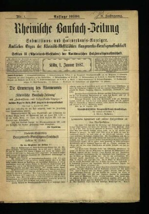 Rheinische Baufach-Zeitung / 3. Jahrgang 1887