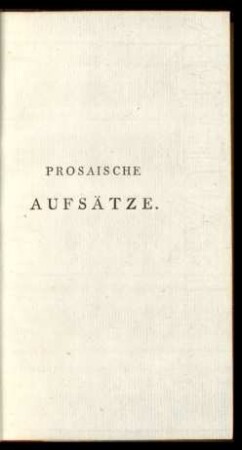 Prosaische Aufsätze