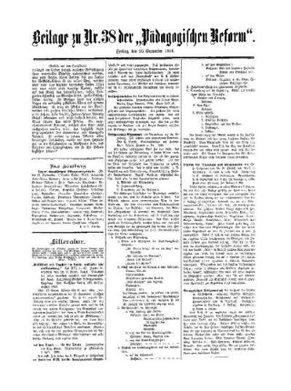 Litteratur : Beilage zu No. 38 der Pädagogischen Reform