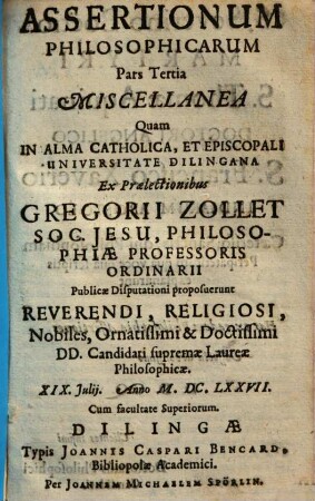Assertionum philosophicarum pars ..., 3