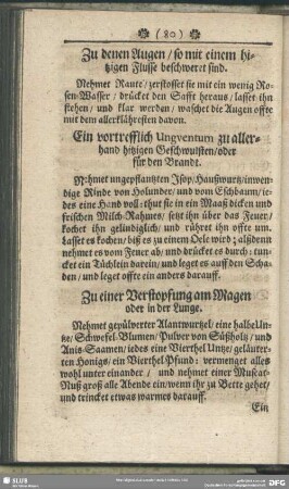 Zu einer Verstopffung am Magen oder in der Lunge