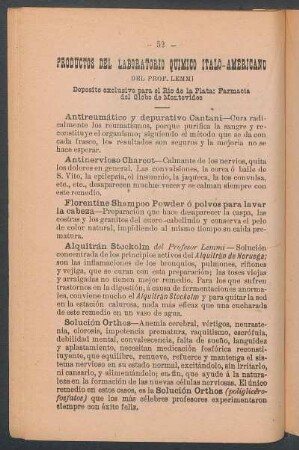 Productos del laboratorio químico italo-americano