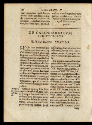 De Calendariorum Scriptoribus. Discursus Sextus.