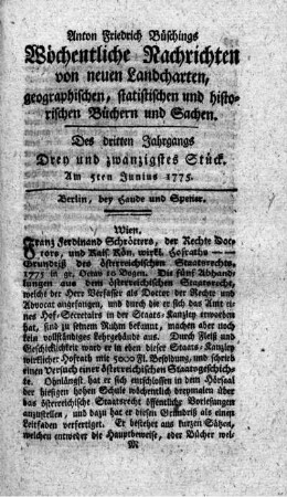 Drey und zwanzigstes Stück