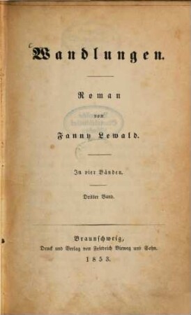 Wandlungen : Roman von Fanny Lewald, 3