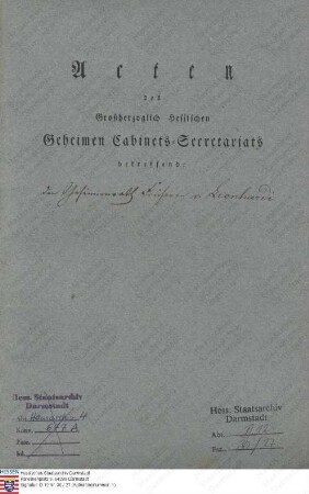 Leonhardi, Jakob Friedrich Freiherr v., Geheimer Rat und Bundestagsgesandter in Frankfurt