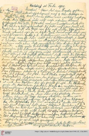 Korrespondenz von Alice und Ludwig Klein: Brief von Alice Klein an Irmgard Ehrlich und Günter Ehrlich