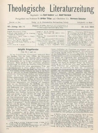 313-314 [Rezension] Der Krieg und die christlich-deutsche Kultur