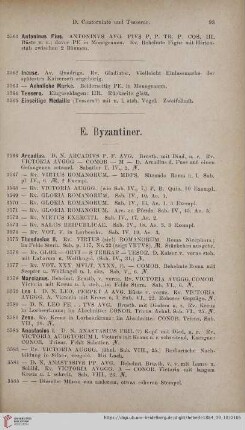 E. Byzantiner (Nr. 3566 - 3680)