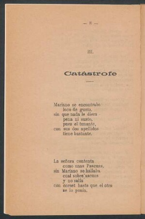 III - Catástrofe