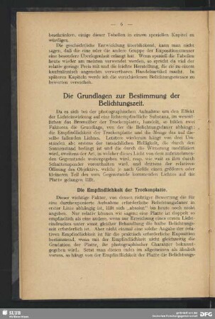 Die Empfindlichkeit der Trockenplatte