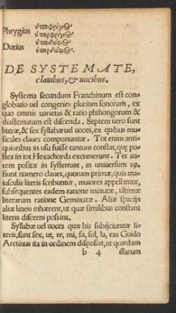 De Systemate, clavibus, et vocibus.