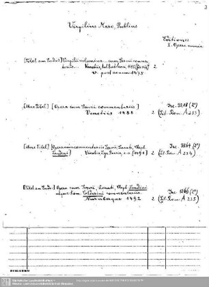 Virgilus Maro, Publius 1.Editiones I.Opera